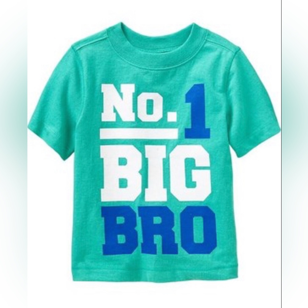 Old Navy Teal "No. 1 BIG BRO" Short Sleeve Tee